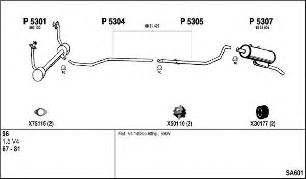 FENNO SA601 Exhaust System